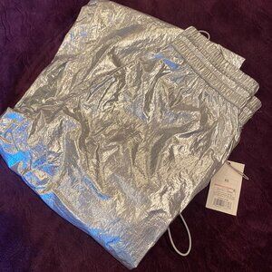 NWT Silver Metallic Cargo Pants XS